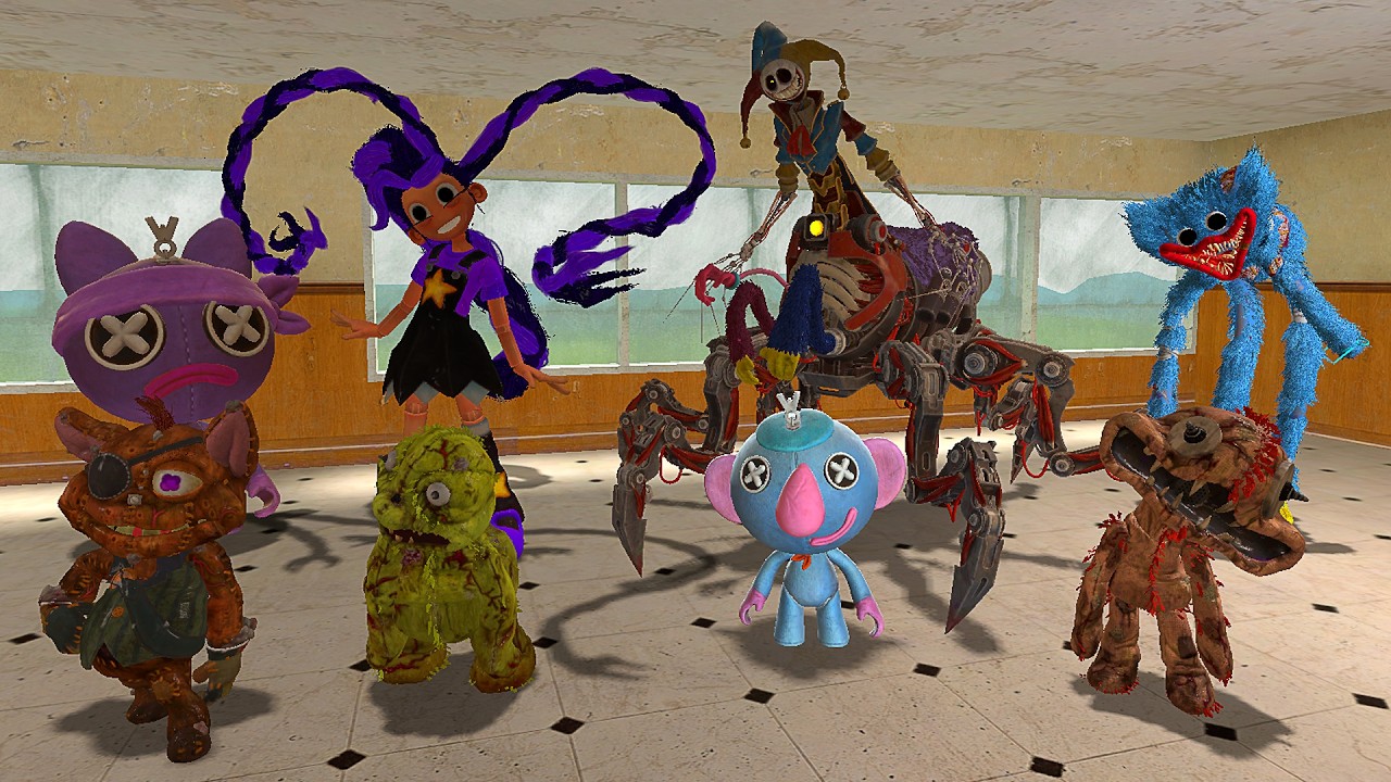 Surviving the Lily Lovebraids, Huggy Wuggy & Prototype Poppy Playtime Chapter 5 Monster| Garry's Mod