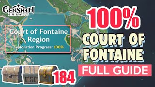 How to: Court of Fontaine Region 100% FULL Exploration ⭐ ALL CHESTS GUIDE 4.0【 Genshin Impact 】
