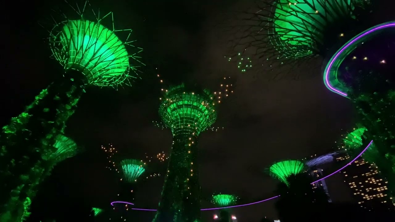 Light show supertree Observatory Singapore 