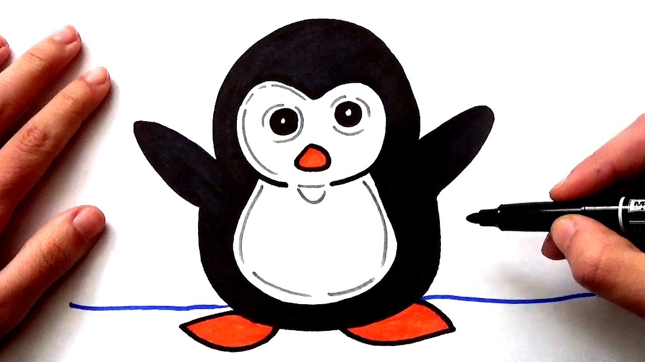 Dibujar pingüino facil