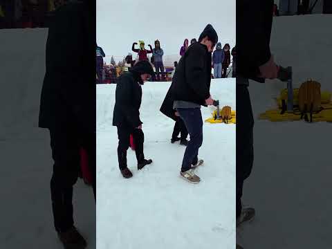 Snow Curling 😂❄️