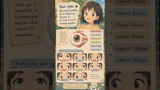 👁️ 6 Tiny Muscles Control Every Move Your Eyes Make ✨#eyecare #anime #happyeyes