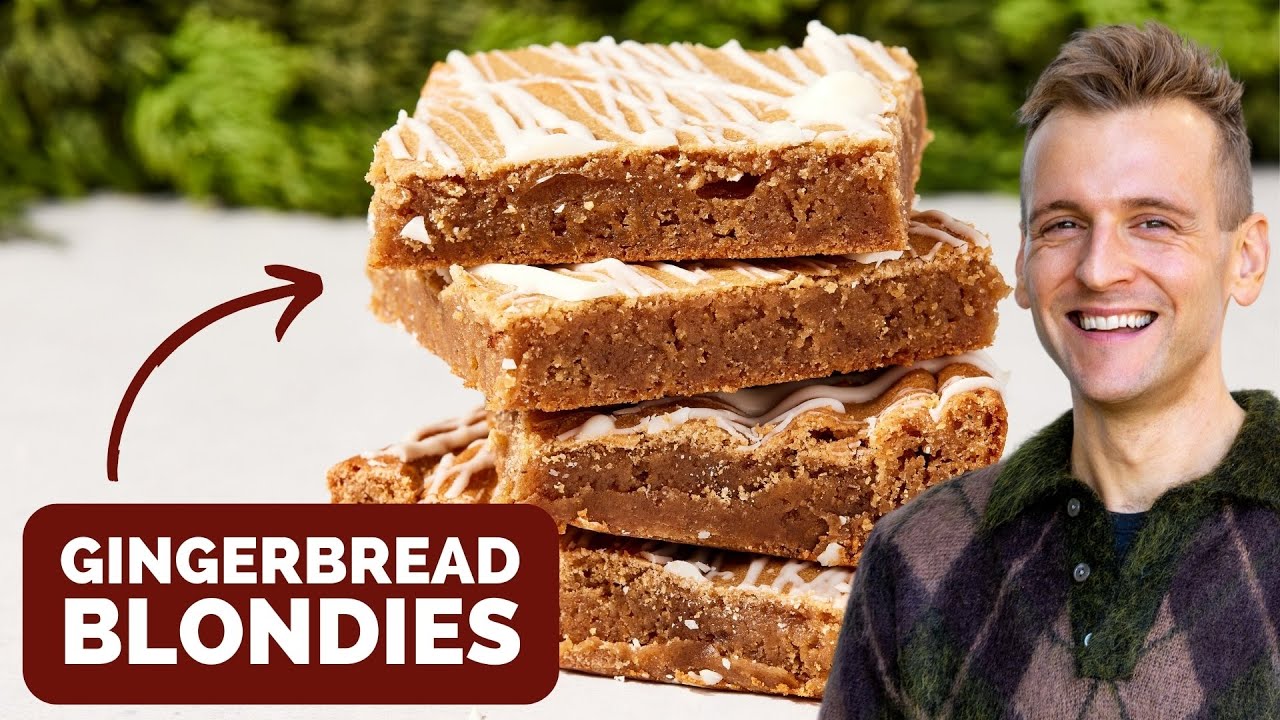Gingerbread Blondies | A delicious, chewy, spice-filled dessert for the holiday season!