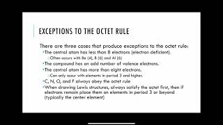 Exceptions to the Octet: Expanded and Incomplete Octets
