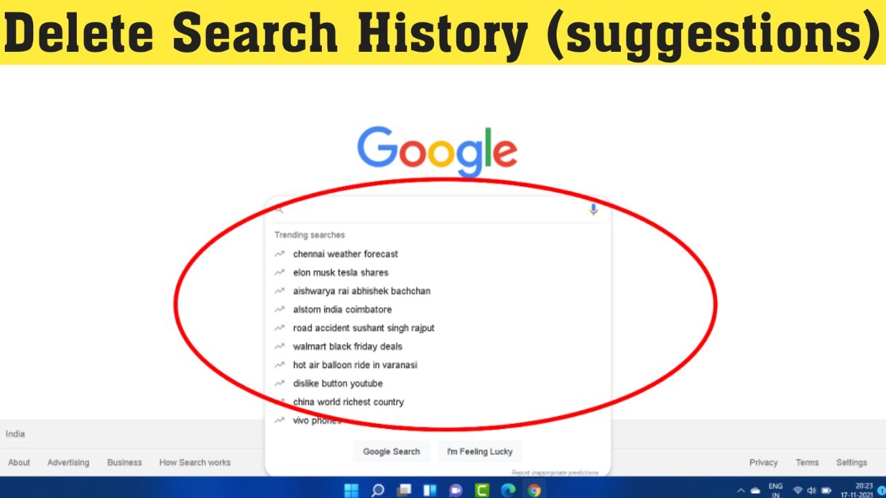 How To Delete/Clear Google Search history YouTube