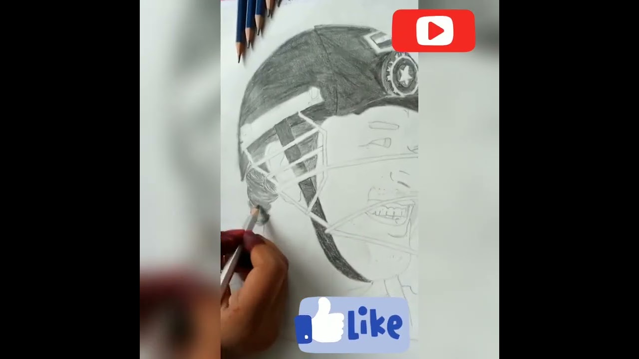 How to draw /MS dhoni /part 1😘