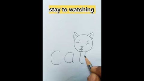 😍👍easy way to draw a cat 😺 with word cat#shorts#ytshorts #youtubeshorts #easydrawing