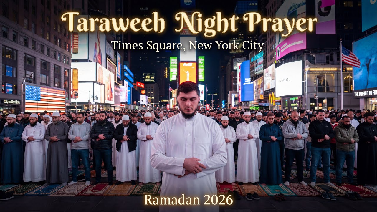 Taraweeh Night Prayer📍 Times Square, New York City🗽 Ramadan 2026