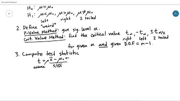Hypothesis Test for the Population Mean (Sigma Unknown)