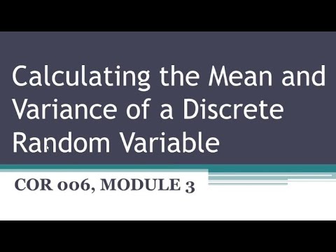 Calculating the Mean and Variance of a Discrete Random Variable - YouTube