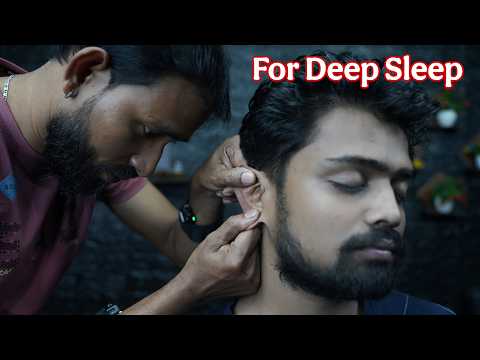 Indian Barber Style Forehead Marma Point Massage & Rhythmic Ear Tapping ASMR For Instant Calm #asmr