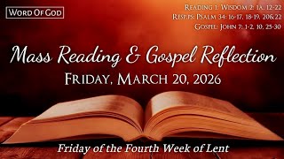 Todays Catholic Mass Readings And Gospel Reflection - Friday, March 20, 2026