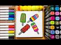 Coloring Cute Popsicles with Markers 🍦🌈 | Relaxing Art