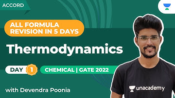 Thermodynamics - Day 1 | ALL FORMULA REVISION IN 5 DAYS |  Chemical | GATE | Devendra Poonia