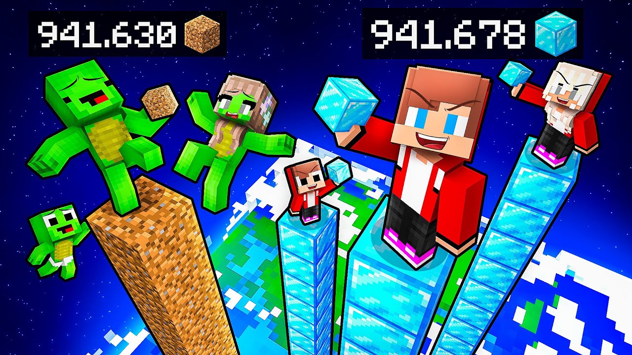 JJ and Mikey: POOR vs RICH Tower Family Battle in Minecraft - Maizen