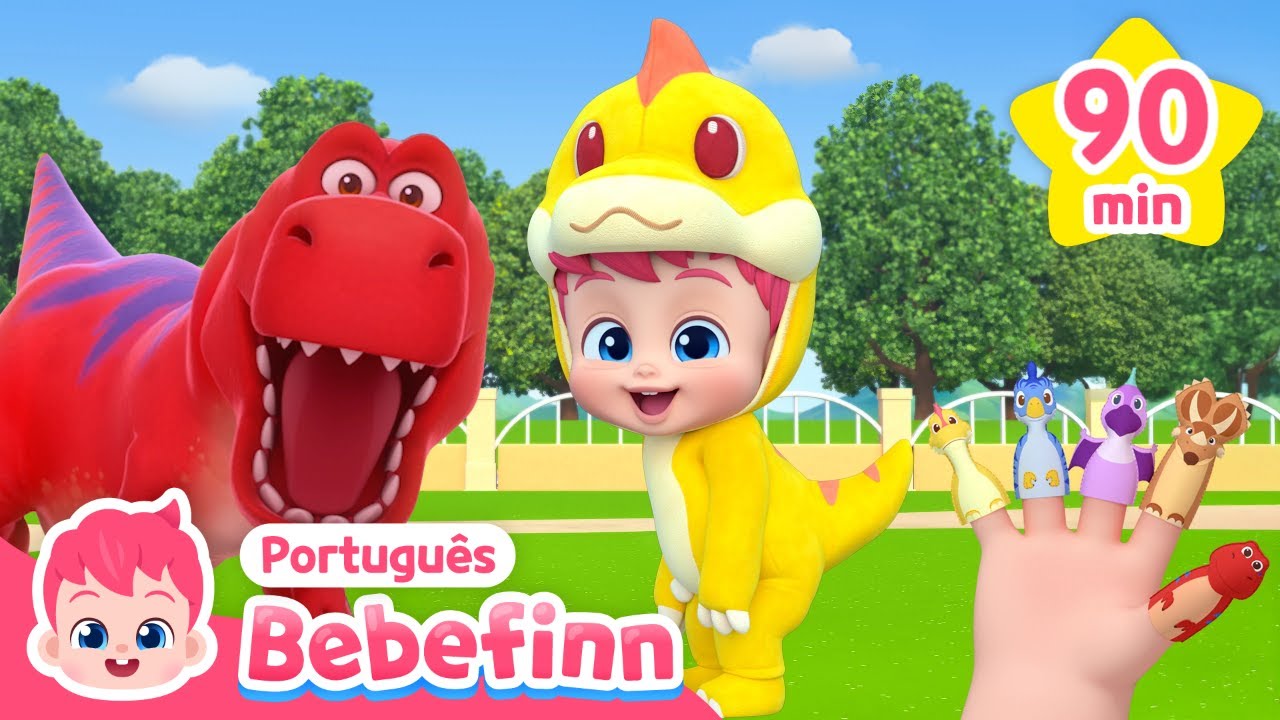Vamos Brincar com T-Rex! 🦖 | + Compilação | Bebefinn em Português-Canções Infantis