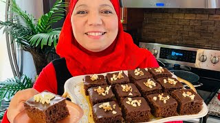 Cake au chocolat//DZ//عندك 3 بيص و كوب زيت أرواحي نحضرو هاذ الكيكة الاقتصادية  أكثر من 30 قطعة