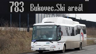 Řetězec hlášení zastávek linky 783: Bukovec,škola - Třinec,aut.st. | Z-Group bus (ČSAD Vsetín)