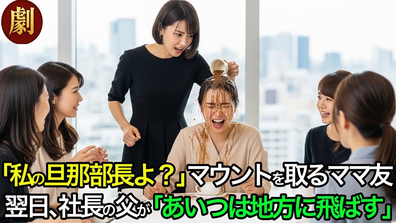 社長の娘と知らず、頭にコーヒーをぶっかけるママ友。「悔しかったらあんたの旦那も出世しなw」私「では、そうしてもらいます」ママ友「え？…」