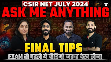 Ask Me Anything | CSIR NET Physics June 2024 | Final Tips for CSIR NET 2024