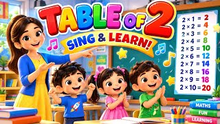 🎵 Table of 2 Song for Kids | Learn Multiplication Table of 2 | Fun Maths Nursery Rhyme