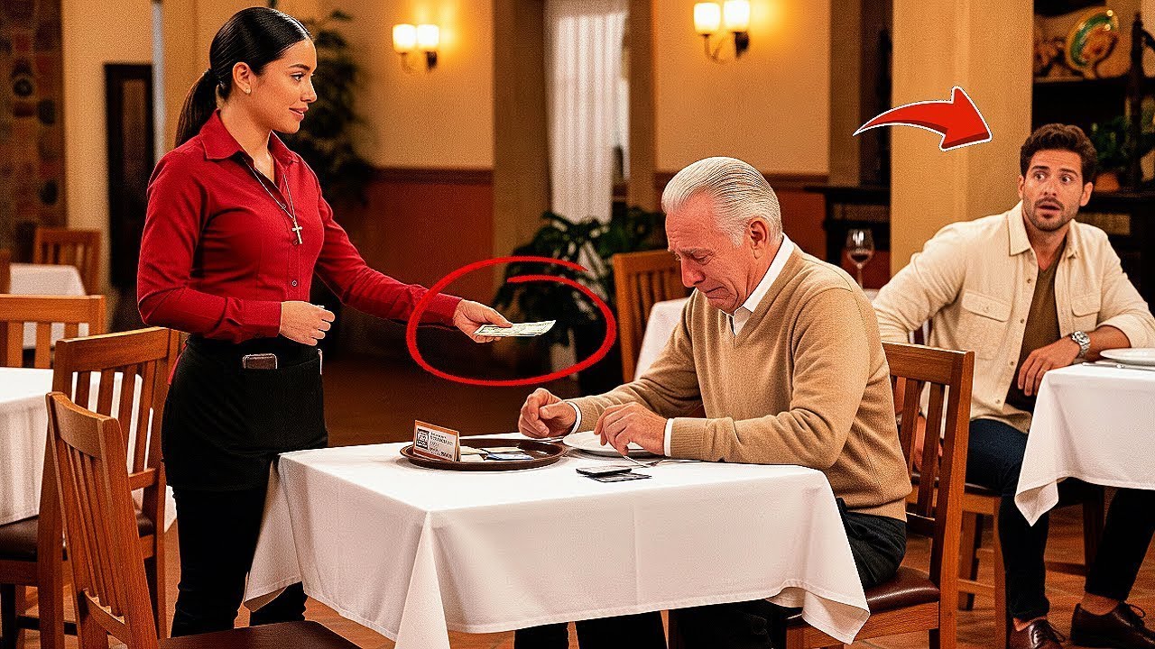 MILLONARIO VE A UNA MESERA USAR TODA SU PROPINA PARA PAGAR LA CUENTA DE UN ANCIANO… Y TODO CAMBIA