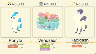 Pokemon Quest: Shiny Ponyta Evolves Into Shiny Rapidash | 3 Shiny Rapidash vs MEGA Venusuar