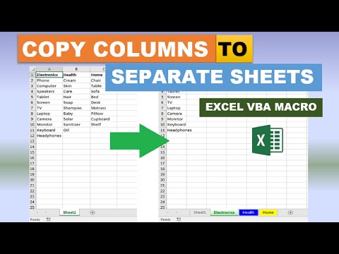 Copy Columns To Separate Sheets Excel VBA Macro