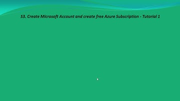 S3.Azure Data Factory-Create Microsoft Account and create free Azure Subscription - Tutorial