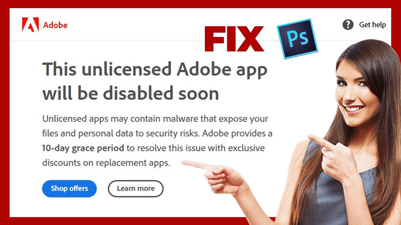 Fix - 'This unlicensed Adobe app has been disabled' on Photoshop