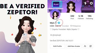 How to be a Verified ZEPETOR in Zepeto