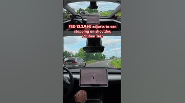 FSD 13.2.9 NJ adjusts to van stopping on shoulder. Jollibee Test #teslafsd #fsdbeta #fsd