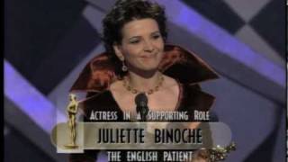 Juliette Binoche winning Best Supporting Actress