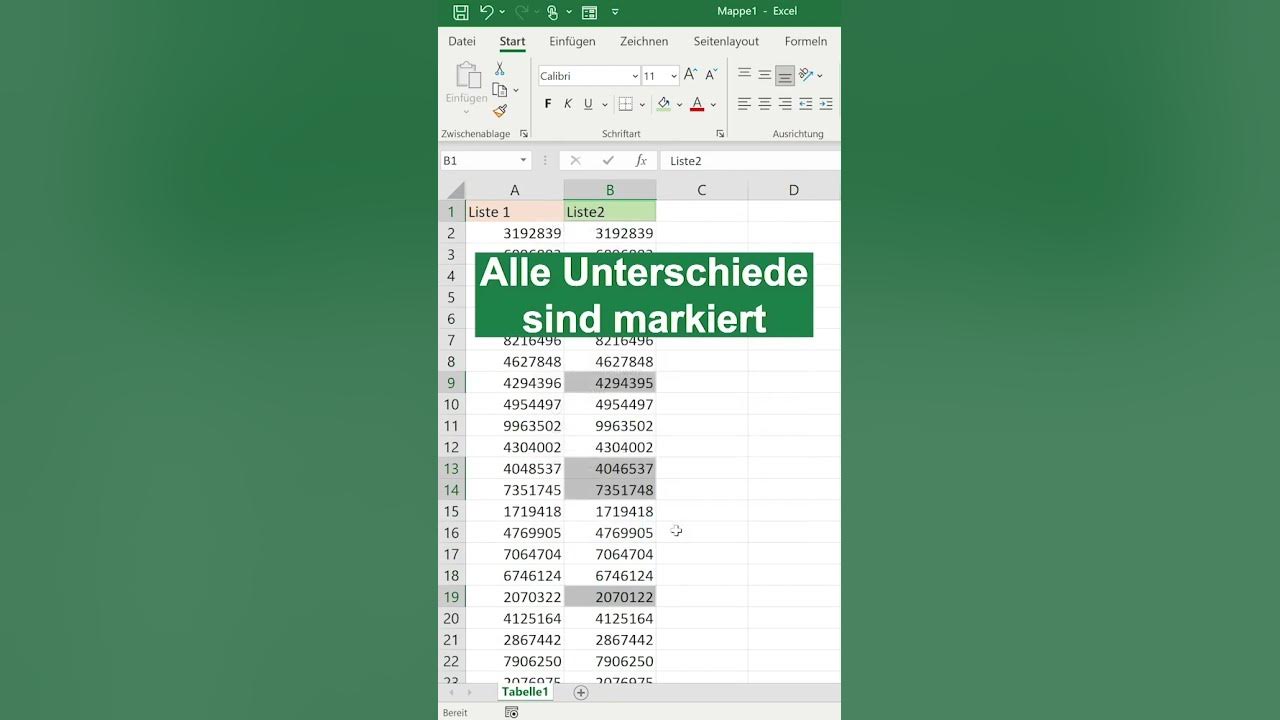 Excel trick tabellen werte in spalten zeilen vergleichen und