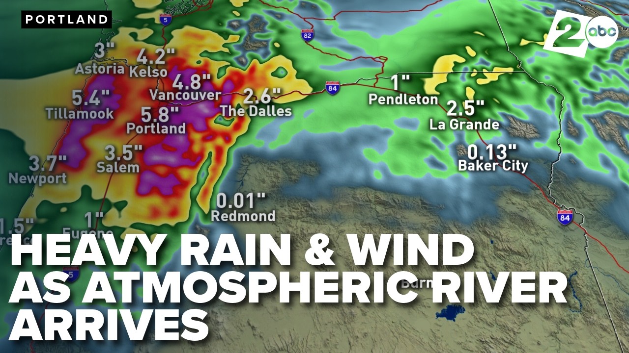 Atmospheric river arrives in the Pacific Northwest, heavy rain and wind ...