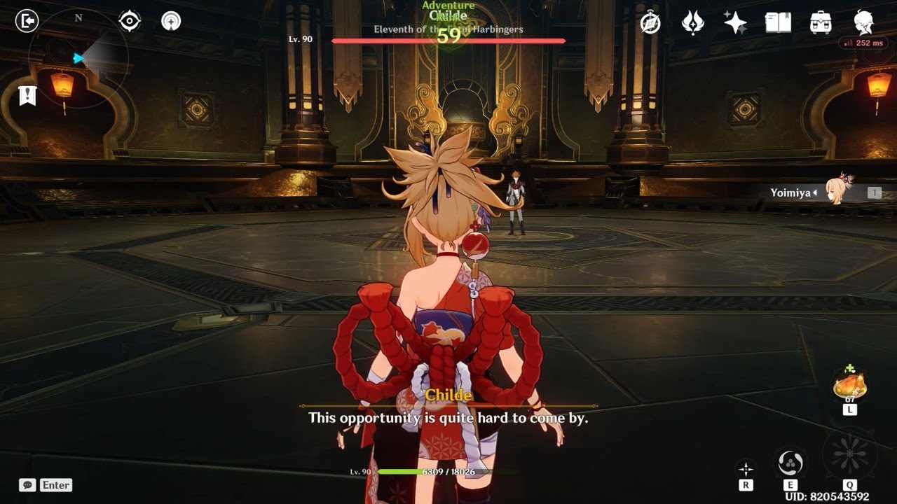 C0 Yoimiya Vs Childe (No hit) | Genshin Impact 2.8