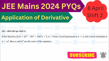 If the function f (x) =2x³ -9x² +12a²x+1,a≥0 has a local maximum at x=α  & a local minimum at