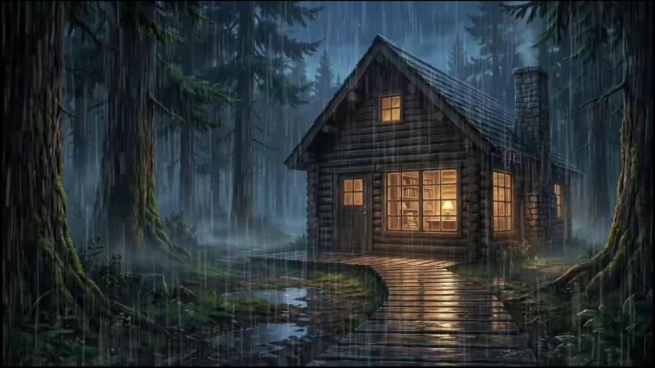 Forest Cabin After Rain 🌧 | Gentle Rain Sounds for Deep Sleep and Calm, Peaceful Rainy Nights