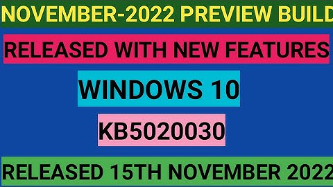 WINDOWS 10 NOVEMBER PREVIEW BUILD RELEASED || SEARCH BAR NEW CHANGE || KB5020030🔥