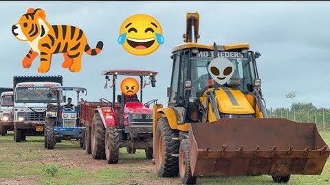 3 JCB 3dx Going To Another Village For Loading Mud with Tata 2518 Truck and Tata Tipper