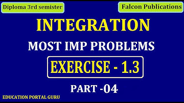 Diploma 3rd Semister maths INTEGRATION exerise 1.3 PART 04 in Telugu