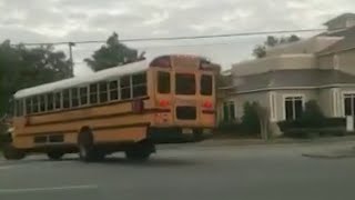 School bus makes illegal turn