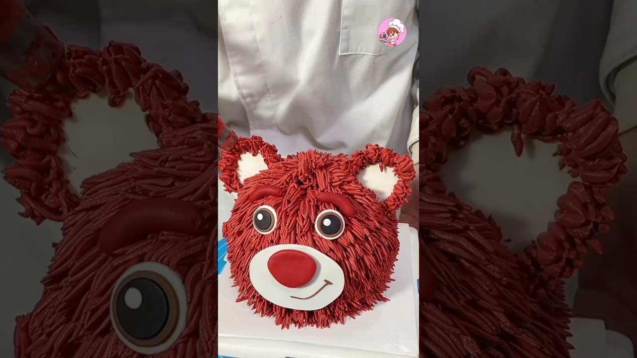 Teddy bear cake design at home 
