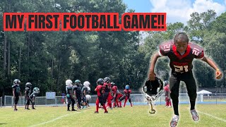 MY FIRST FOOTBALL GAME WITH MY NEW FOOTBALL GEAR!!