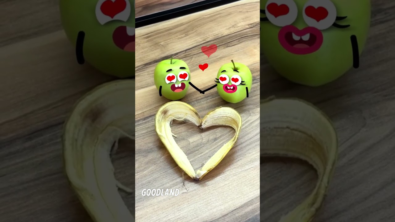Goodland | 2 apples and a banana heart 😂 #cartoon #doodles #animation
