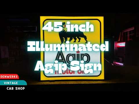 Agip Sign 45 inch Agip Motor Oils Italian Automobilia Collectibles