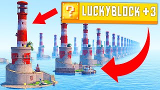 I gave 100 players their own LIGHTHOUSE with LUCKYBLOCKS in Rust
