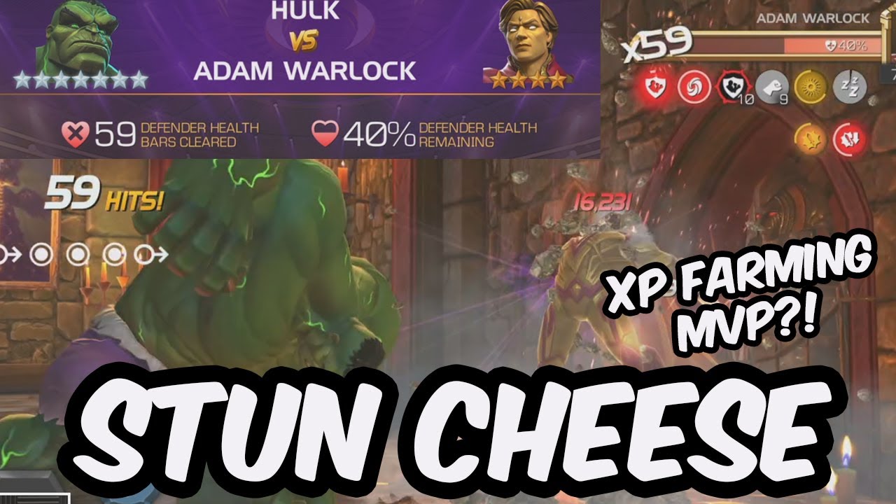 Alliance Coliseum HULK STUN CHEESE - 59 Health Bars Easy Adam Warlock - Marvel Contest of Champions