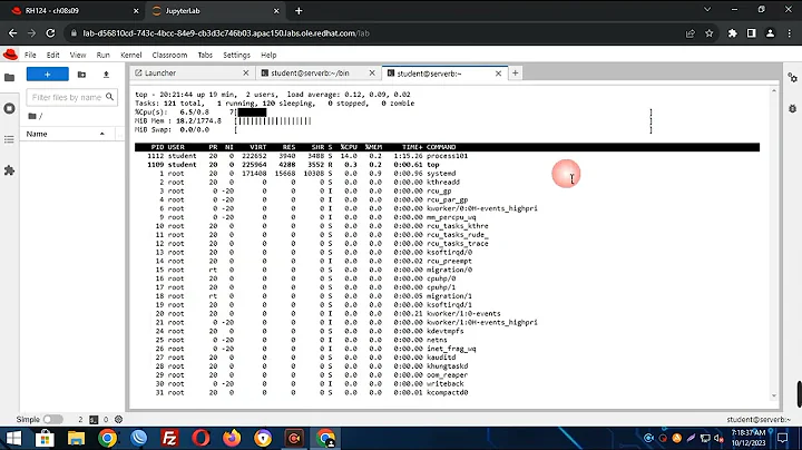 Red hat academy 8.9 Lab: Monitor and Manage Linux Processes