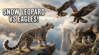 SNOW LEOPARD vs EAGLES!”“THE DEADLY CLIFF ESCAPE || SBX Wildlife Documentary ||